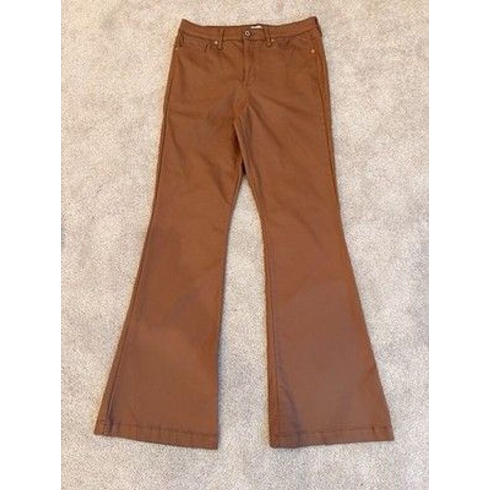 Sofia Jeans Sofia Vergara Women's Plethora Brown Mid Rise Flare Pants 31" Inseam
